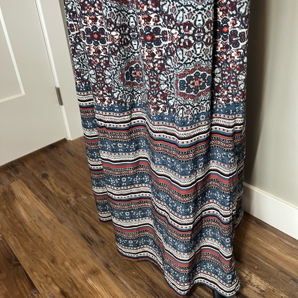 Athleta L Maxi Dress Island Life Iron Blue Built In Bra Support - Picture 7 of 10